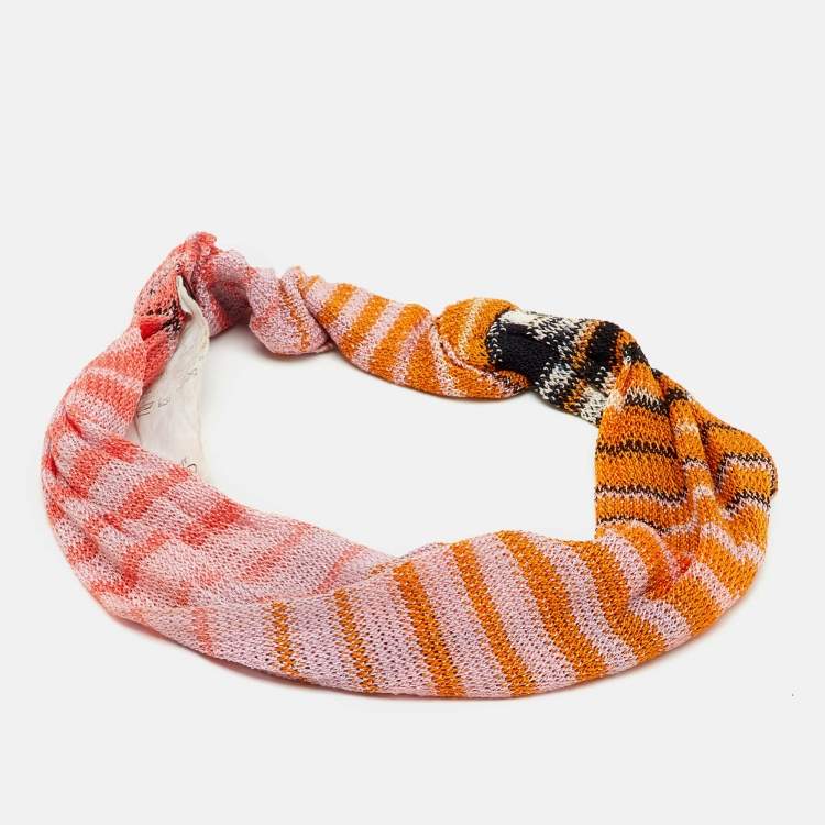 Pre Owned Missoni Multicolor Striped Knit Headband