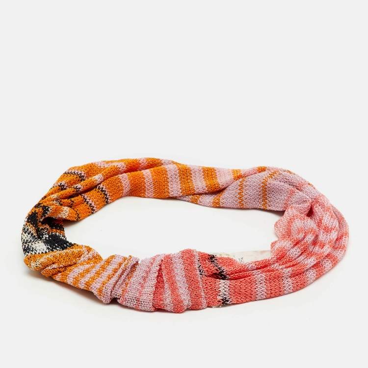 Pre Owned Missoni Multicolor Striped Knit Headband
