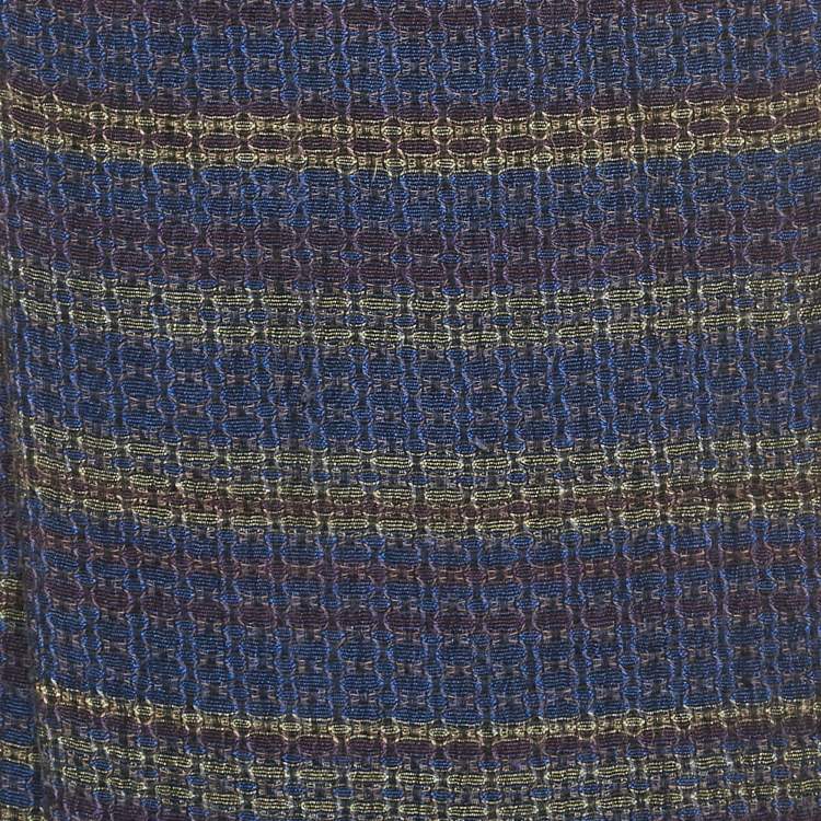 Pre Owned Missoni Blue Striped Striped Cotton Jacquard Shawl