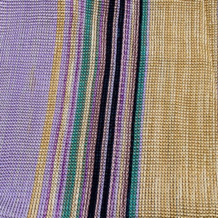 Pre Owned Missoni Multicolor Striped Knit Scarf