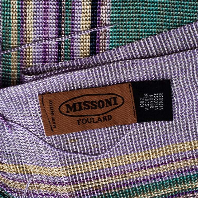 Pre Owned Missoni Multicolor Striped Knit Scarf