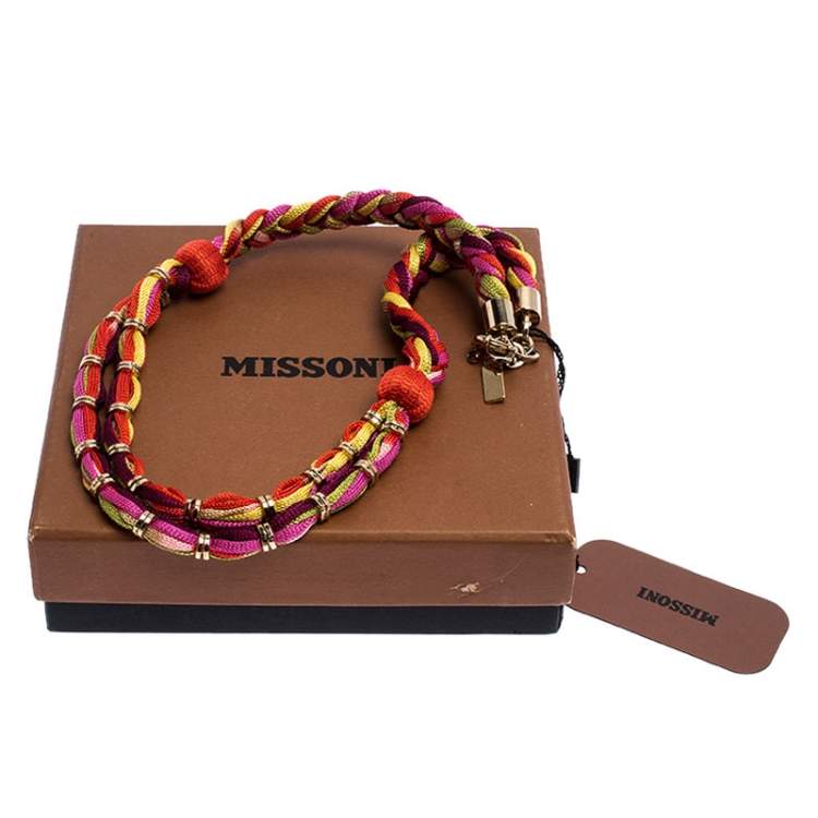 Pre Owned Missoni Multicolor Double Rope Braided Necklace