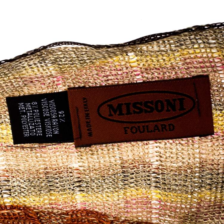Pre Owned Missoni Multicolor Lurex Detail Stripe Bonded Stole