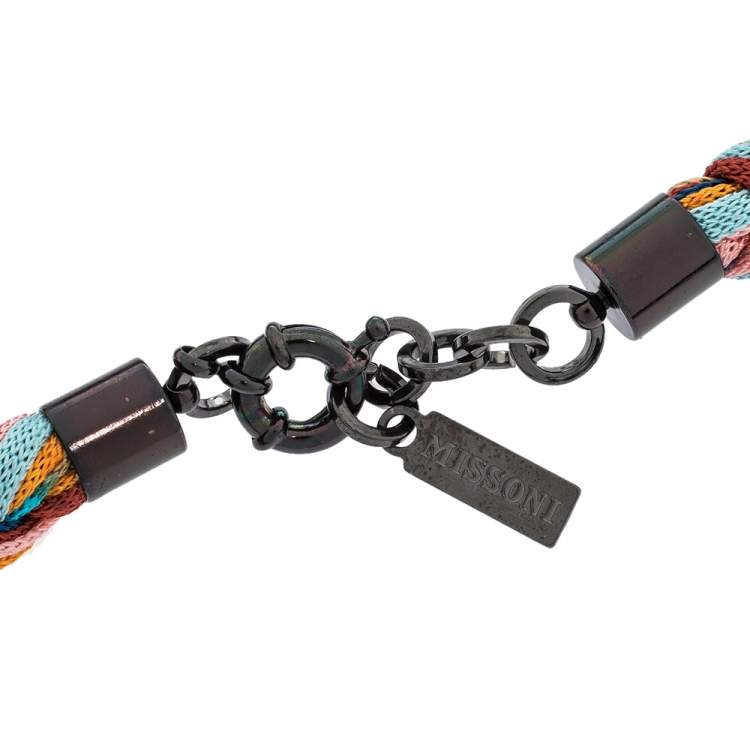 Pre Owned Missoni Multicolor Double Rope Braided Necklace