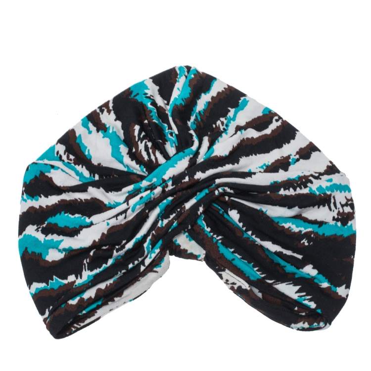 Pre Owned Missoni Multicolor Striped Knit Turban