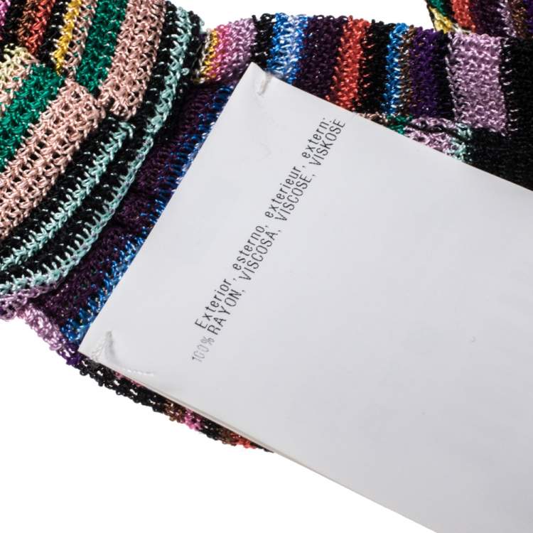 Pre Owned Missoni Multicolor Striped Knit Headband