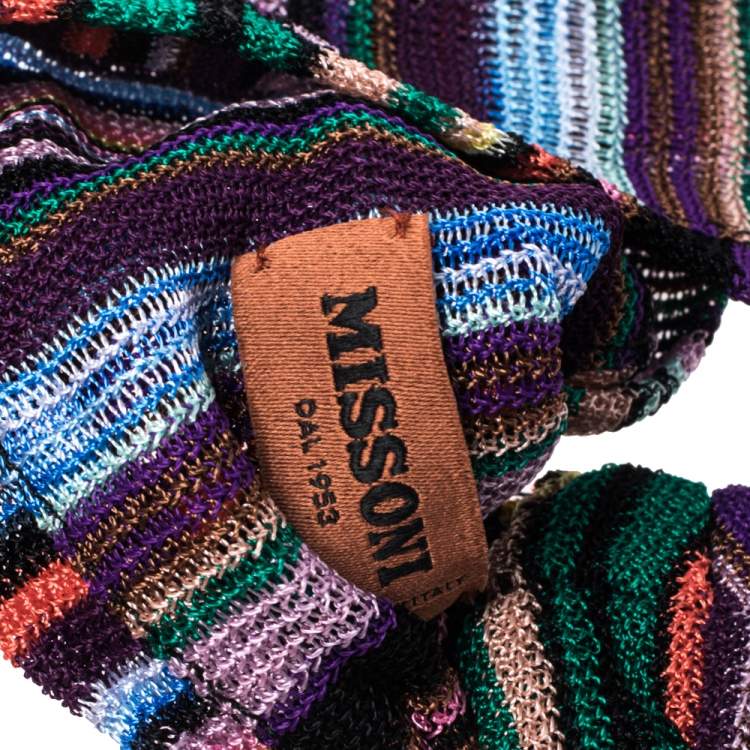 Pre Owned Missoni Multicolor Striped Knit Headband