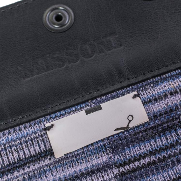 Pre Owned Missoni Multicolor Stretch Fabric And Leather Waist Belt 70 CM
