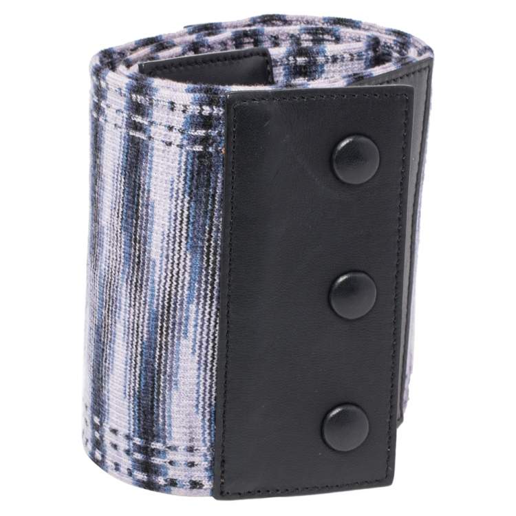 Pre Owned Missoni Multicolor Stretch Fabric And Leather Waist Belt 70 CM