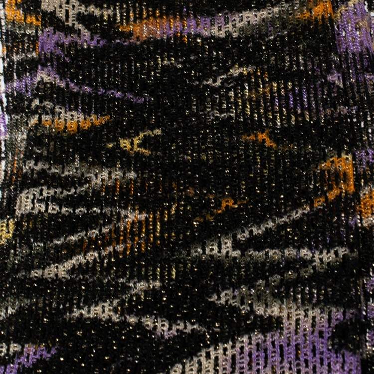 Pre Owned Missoni Multicolor Crochet Knit Lurex Scarf