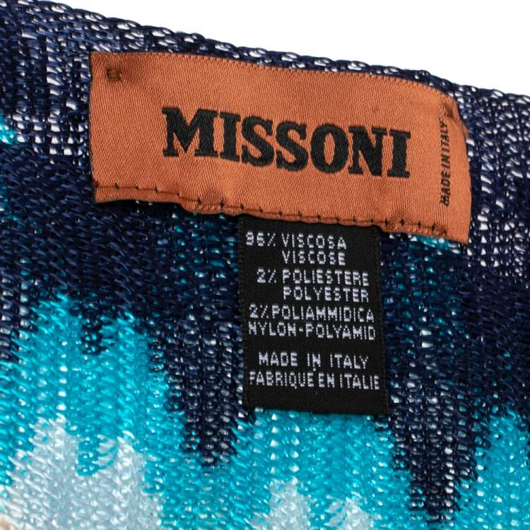 مملوكة مسبقًا Missoni Multicolor Lurex Knit Fringed Scarf