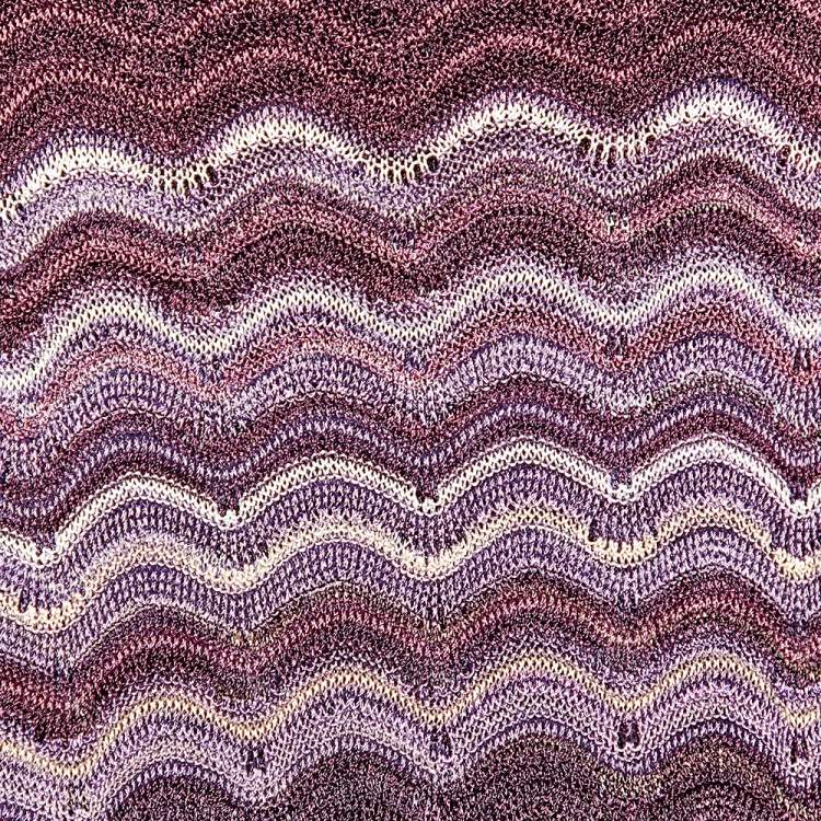 Pre Owned Missoni Purple Chevron Pointelle Knit Stole 
