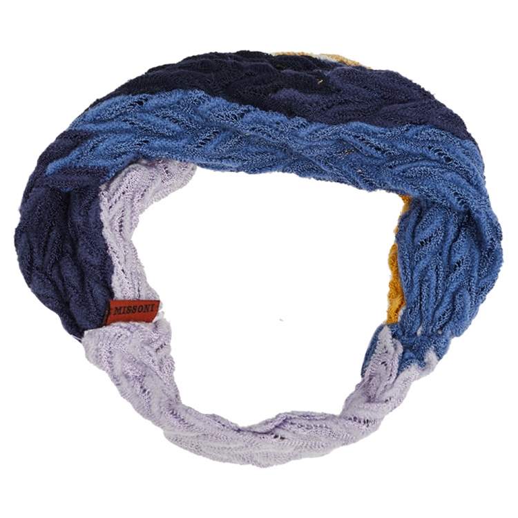 Pre Owned Missoni Multicolor Crochet Knit Headband