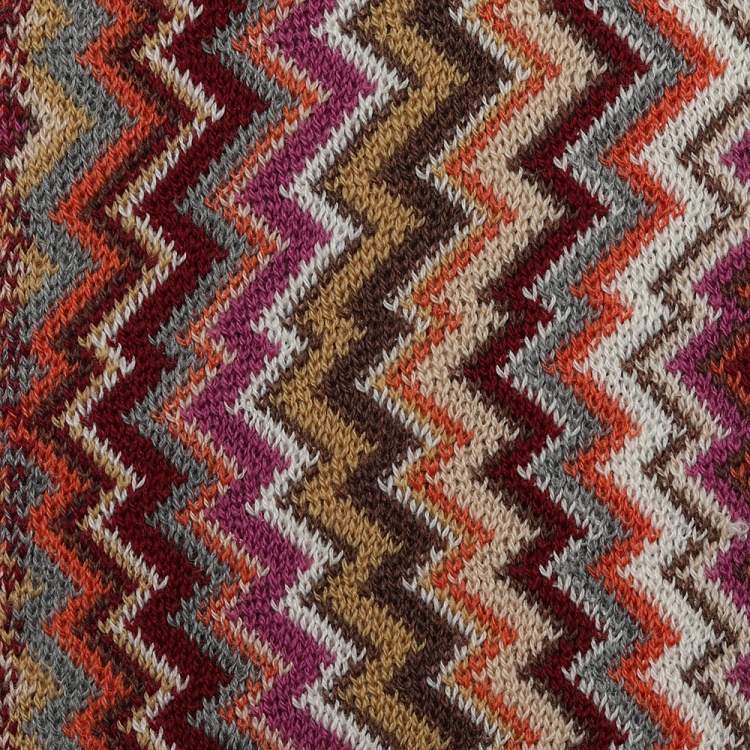 Pre Owned Missoni Multicolor Chevron Pattern Wool Knit Fringed Stole