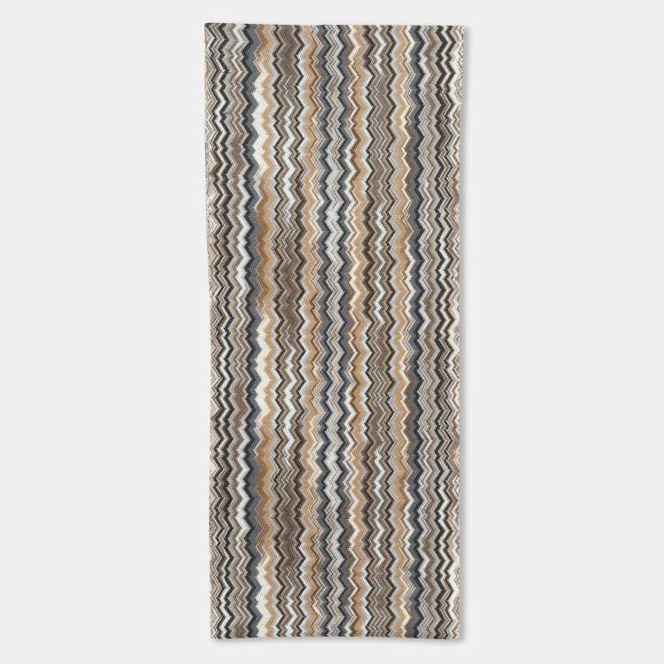 Pre Owned Missoni Multicolor Chevron Patterned Wool Knit Scarf 