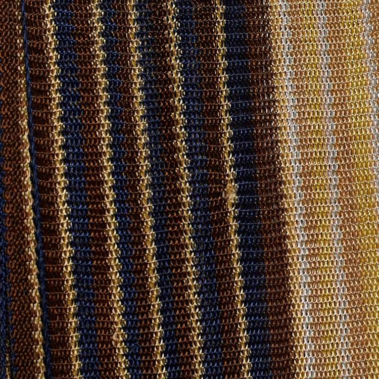 Pre Owned Missioni Multicolor Striped Knit Stole