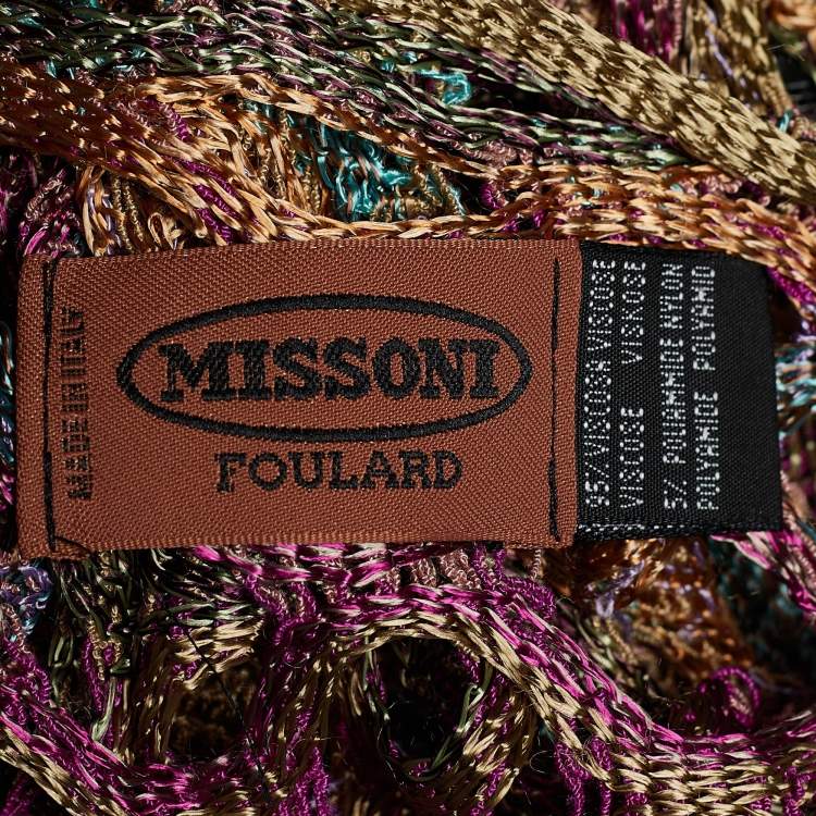 Pre Owned Missoni Multicolor Cut Out Patterned Knit Stole