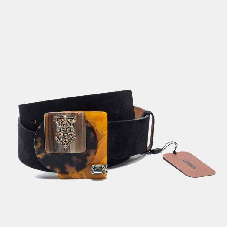 Pre Owned Missoni Black Suede Buckle Belt 75 CM