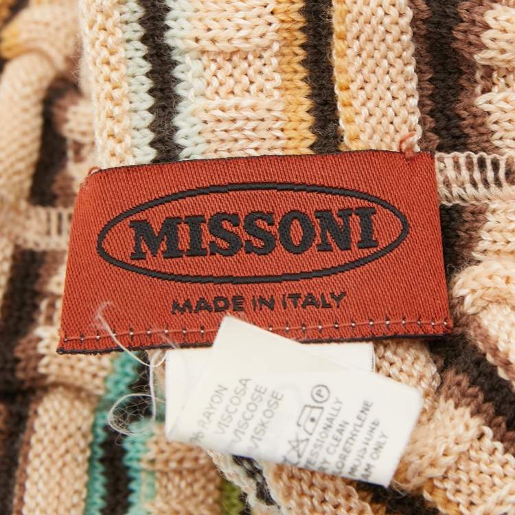 Pre Owned Missoni Multicolor Wool Chunky Knit Beanie