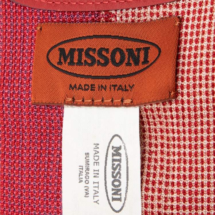 Pre Owned Missoni Red Elastic Fabric and Leather Waist Belt Size S