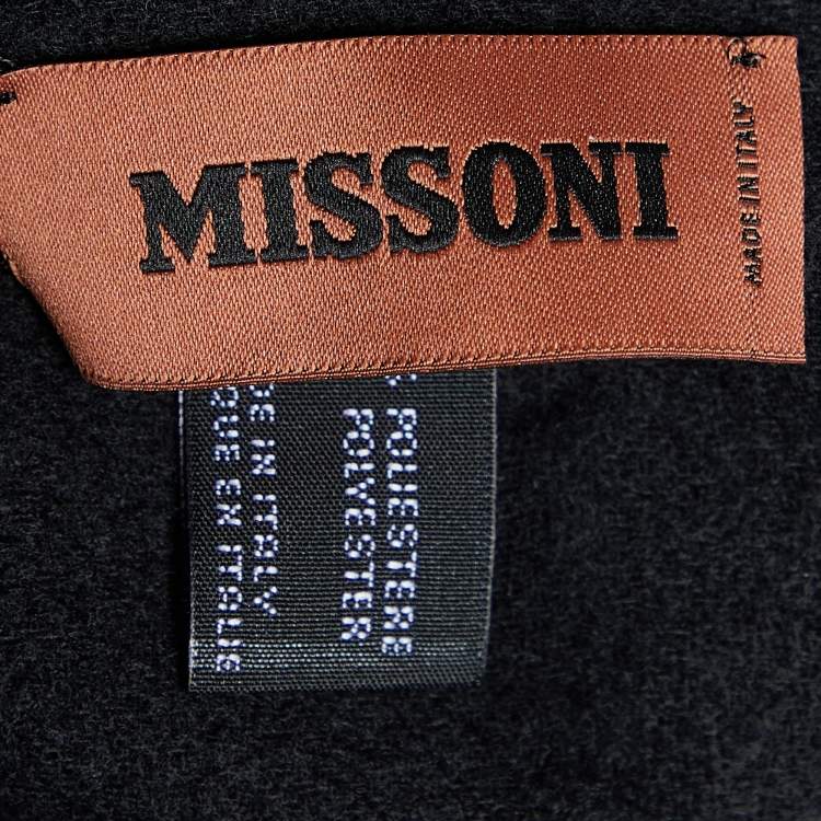 مملوكة مسبقًا Missoni Black Polyester Fringed Scarf