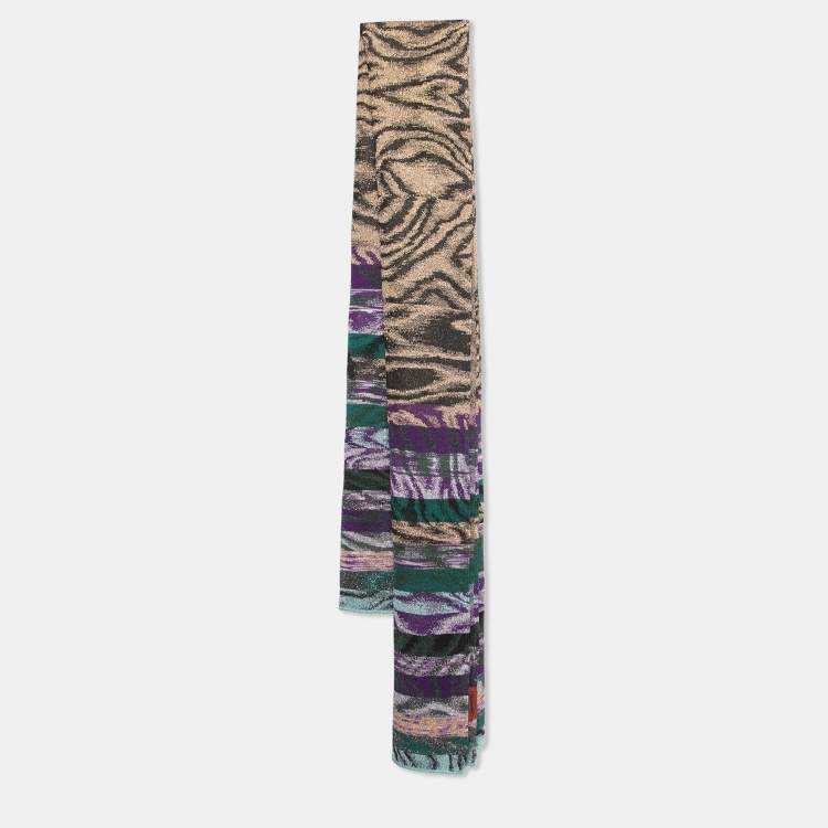 Pre Owned Missoni Multicolor Lurex Knit Scarf