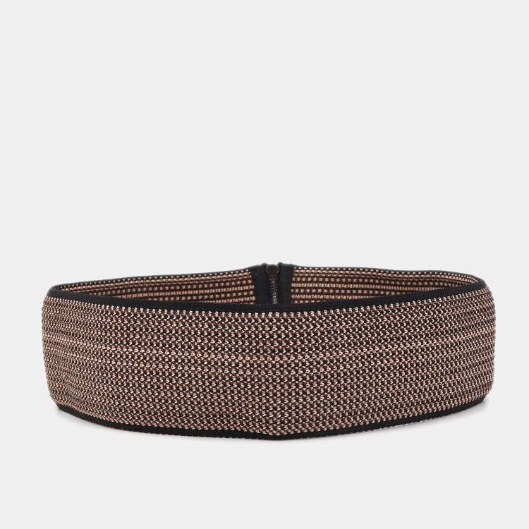 Pre Owned Missoni Brown Striped Knit Elasticized Waist Belt M