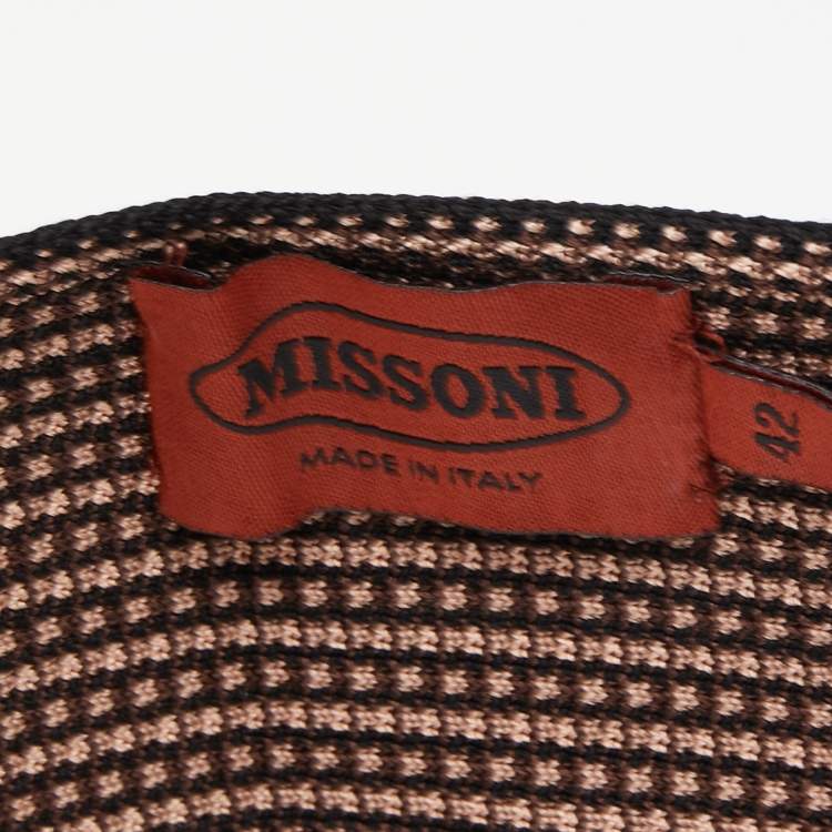 Pre Owned Missoni Brown Striped Knit Elasticized Waist Belt M