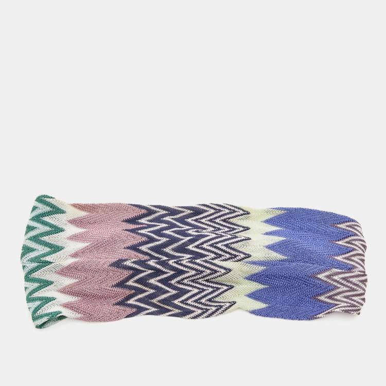 Pre Owned Missoni Multicolor Knit Wide Headband
