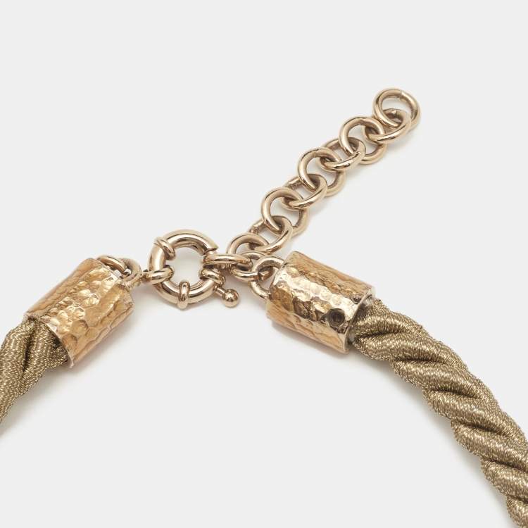 Pre Owned Missoni Resin Pendant Gold Tone Choker Necklace