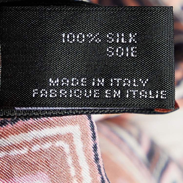 Pre Owned Missoni Pink Multicolor Printed Silk Triangular Scarf