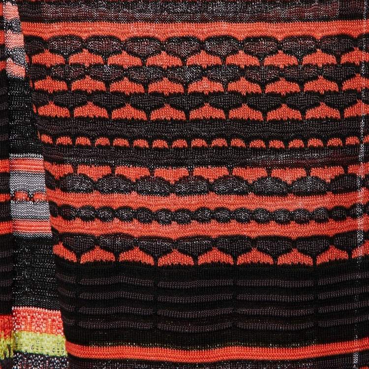 Pre Owned M Missoni Multicolor Patterned Cotton Knit Stole