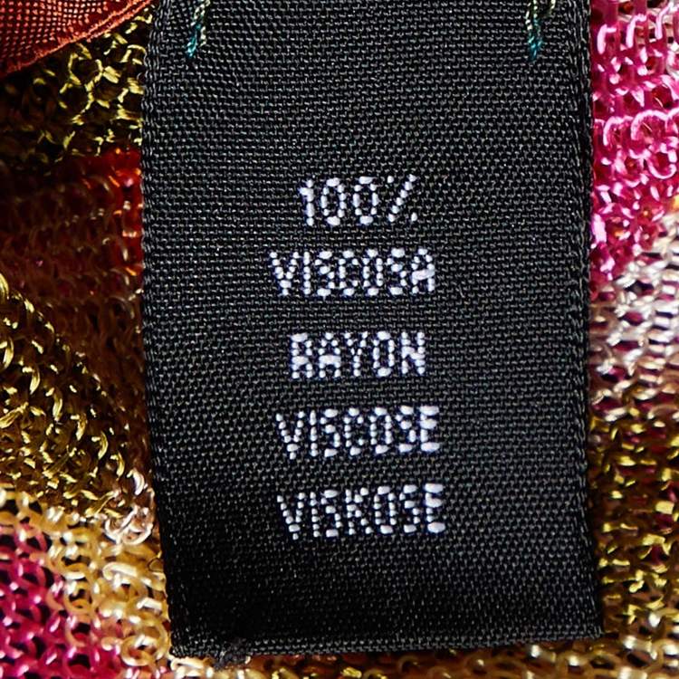 Pre Owned Missoni Multicolor Zig Zag Knit Fringed Scarf