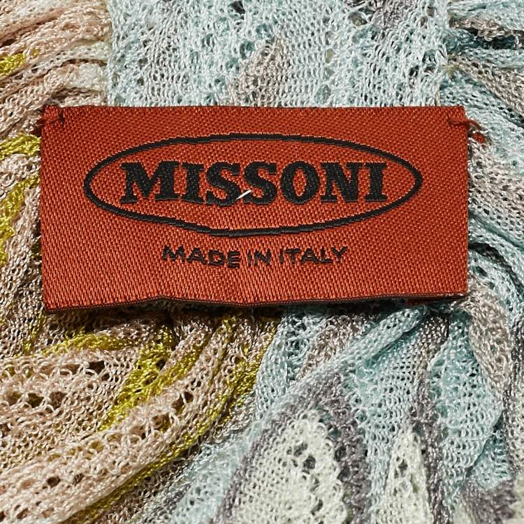 Pre Owned Missoni Multicolor Chevron Knit Beach Turban Size 56