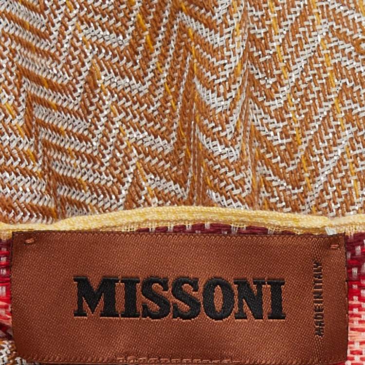 مملوكة مسبقًا Missoni Vintage Multicolor Lurex Knit Fringed Scarf