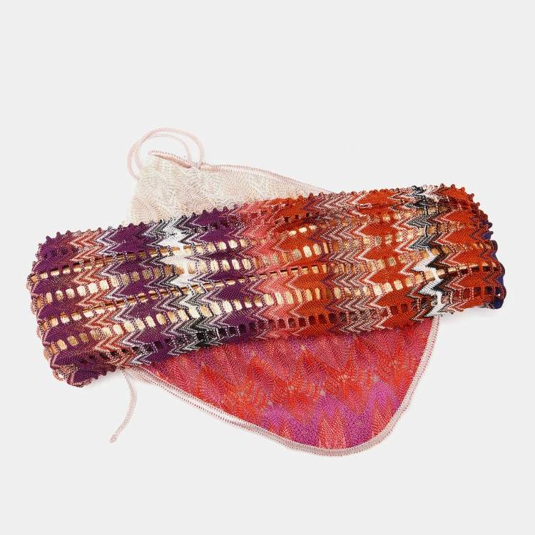 مملوكة مسبقًا Missoni Multicolor Patterned Knit Stretch Headband 