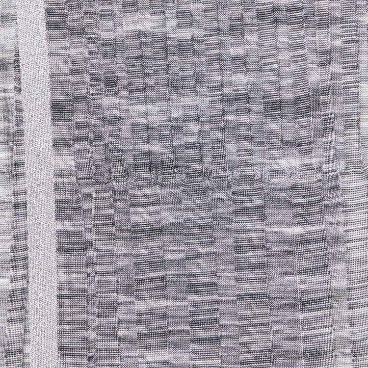 Pre Owned Missoni Grey Ribbed Lurex Knit Stole