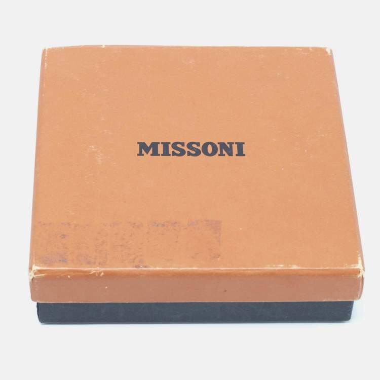 Pre Owned Missoni Enamel Silver Tone Geometric Shaped Long Necklace