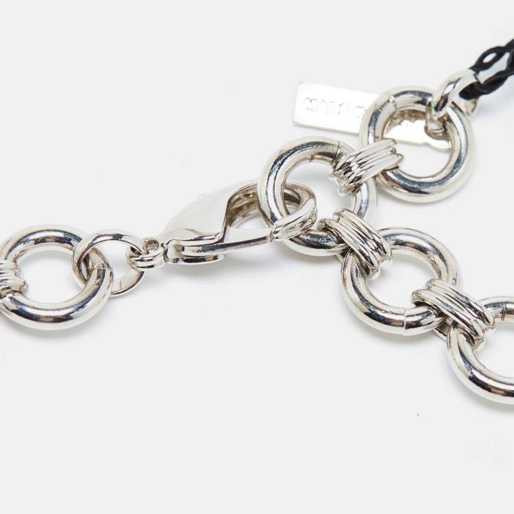 Pre Owned Missoni Enamel Silver Tone Geometric Shaped Long Necklace