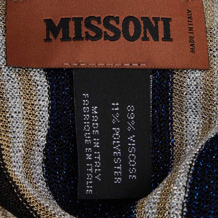 Pre Owned Missoni Pink Striped Lurex Knit Stole