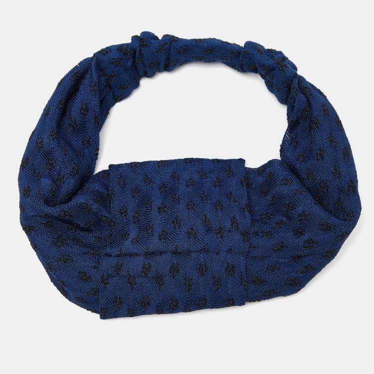 Pre Owned Missoni Navy Blue Knit Wide Headband