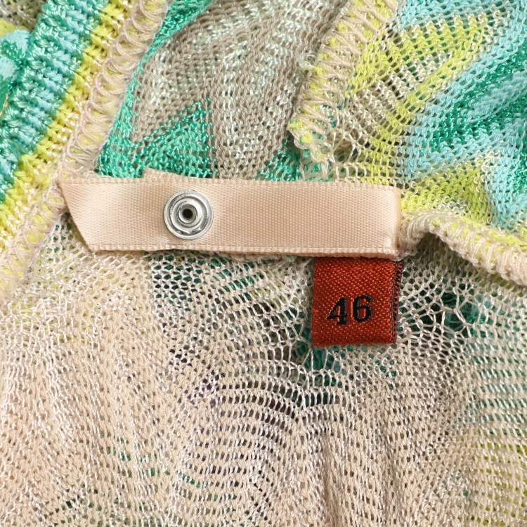 Pre Owned Missoni Multicolor Knit Long Sleeve Knee Length Dress L