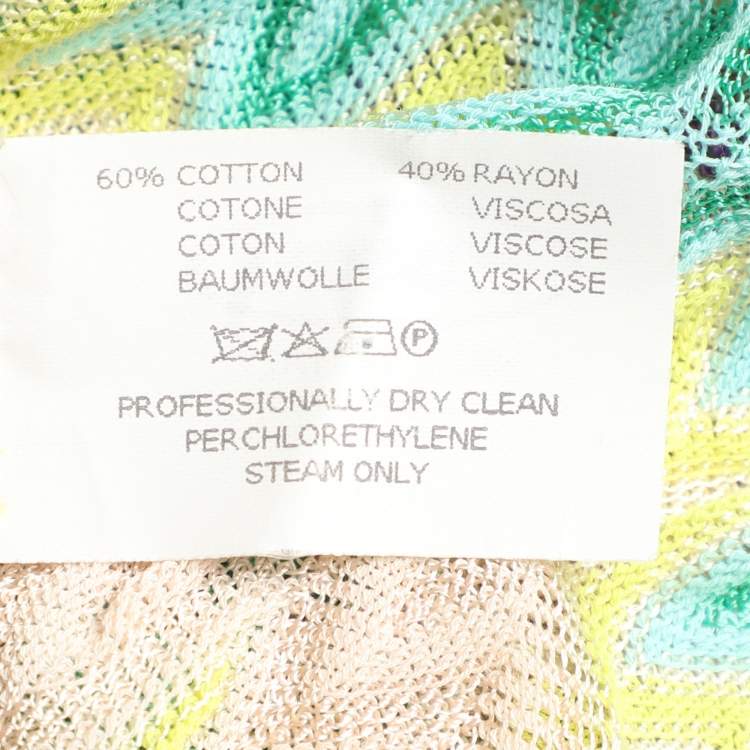 Pre Owned Missoni Multicolor Knit Long Sleeve Knee Length Dress L