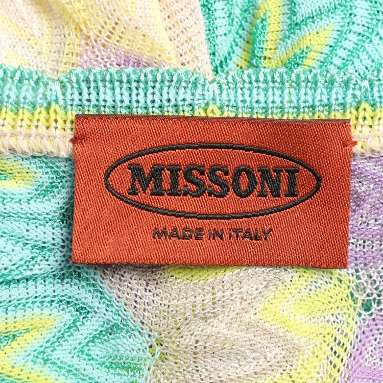 Pre Owned Missoni Multicolor Knit Long Sleeve Knee Length Dress L