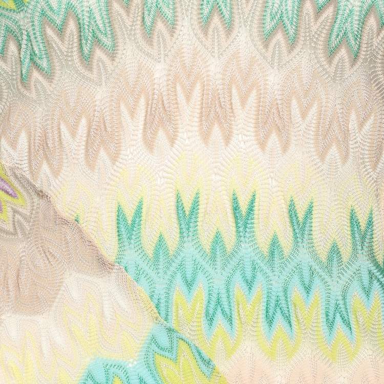 Pre Owned Missoni Multicolor Knit Long Sleeve Knee Length Dress L