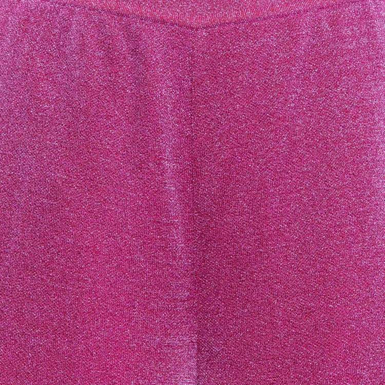 Pre Owned Missoni Pink Lurex Knit Palazzo Pants M