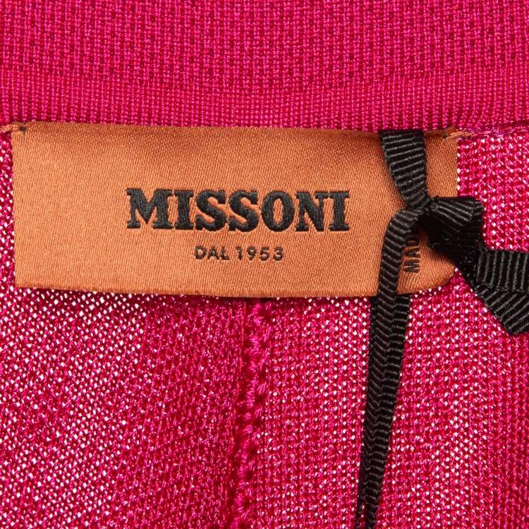 Pre Owned Missoni Pink Lurex Knit Palazzo Pants M