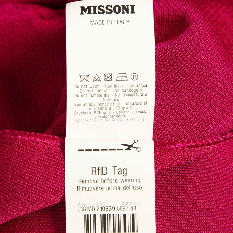 Pre Owned Missoni Pink Lurex Knit Palazzo Pants M