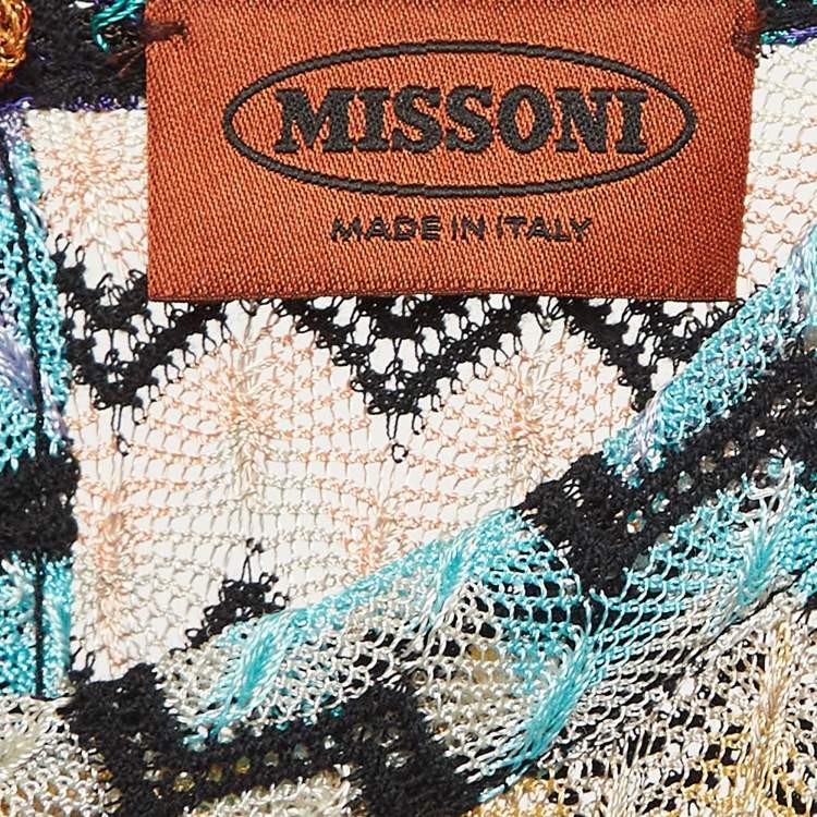 Pre Owned Missoni Multicolor Chevron Knit Sheer Tank Top M
