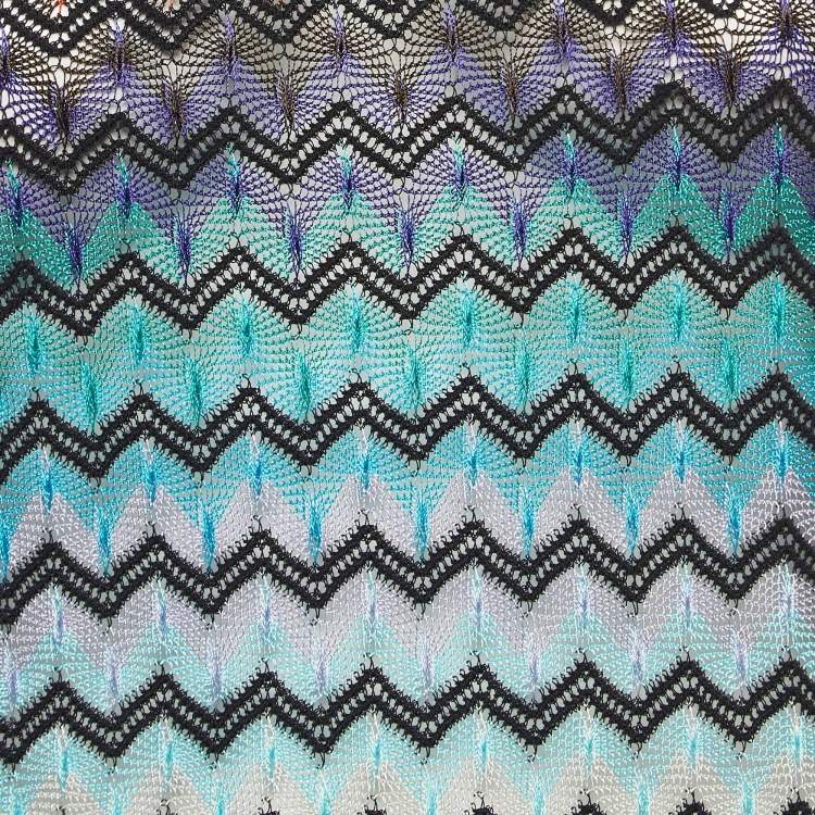 Pre Owned Missoni Multicolor Chevron Knit Sheer Tank Top M